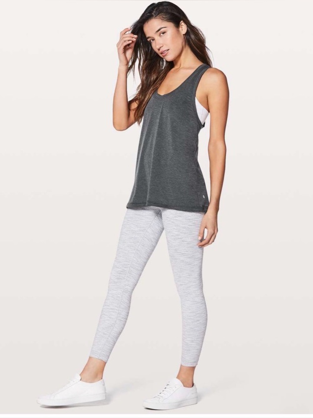 Lululemon Tied To It Tank Heathered Black size 10 NWOT - Picture 4 of 11